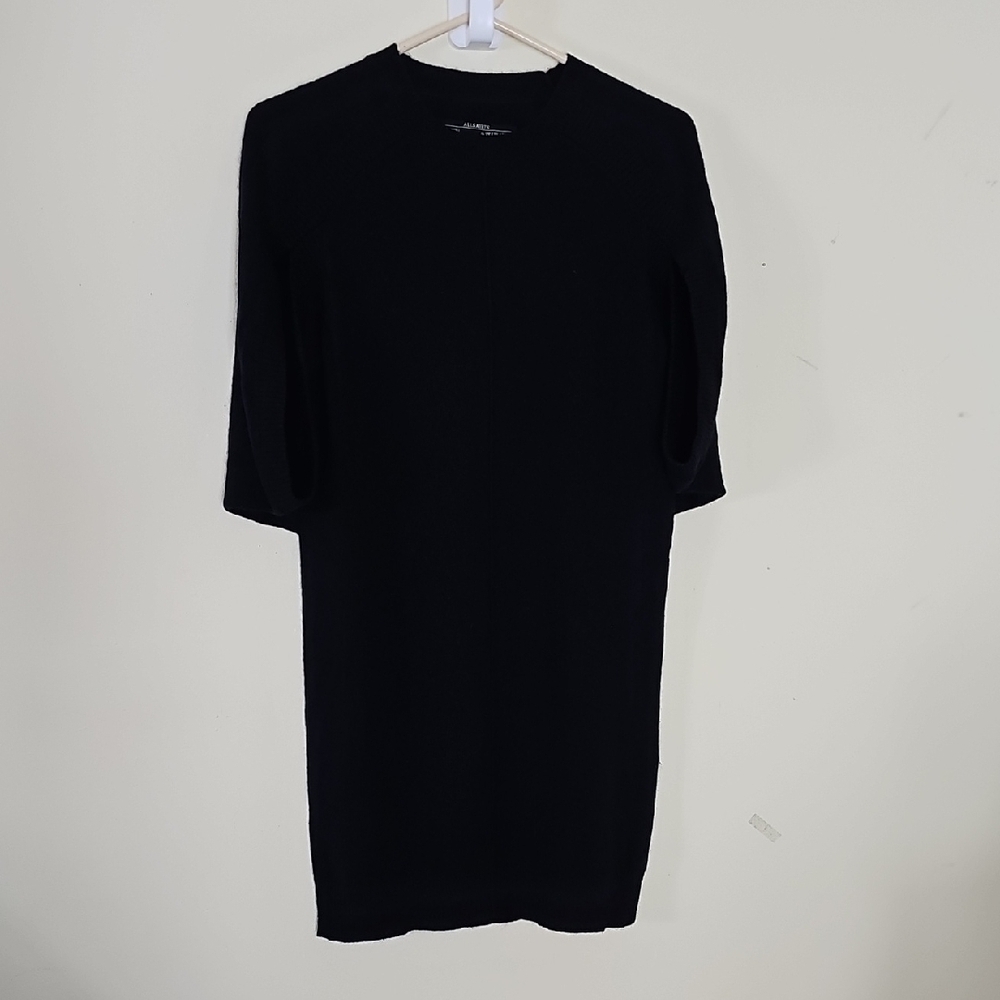 All Saints Black short Sleeve 100% Cashmere Dress Size 4